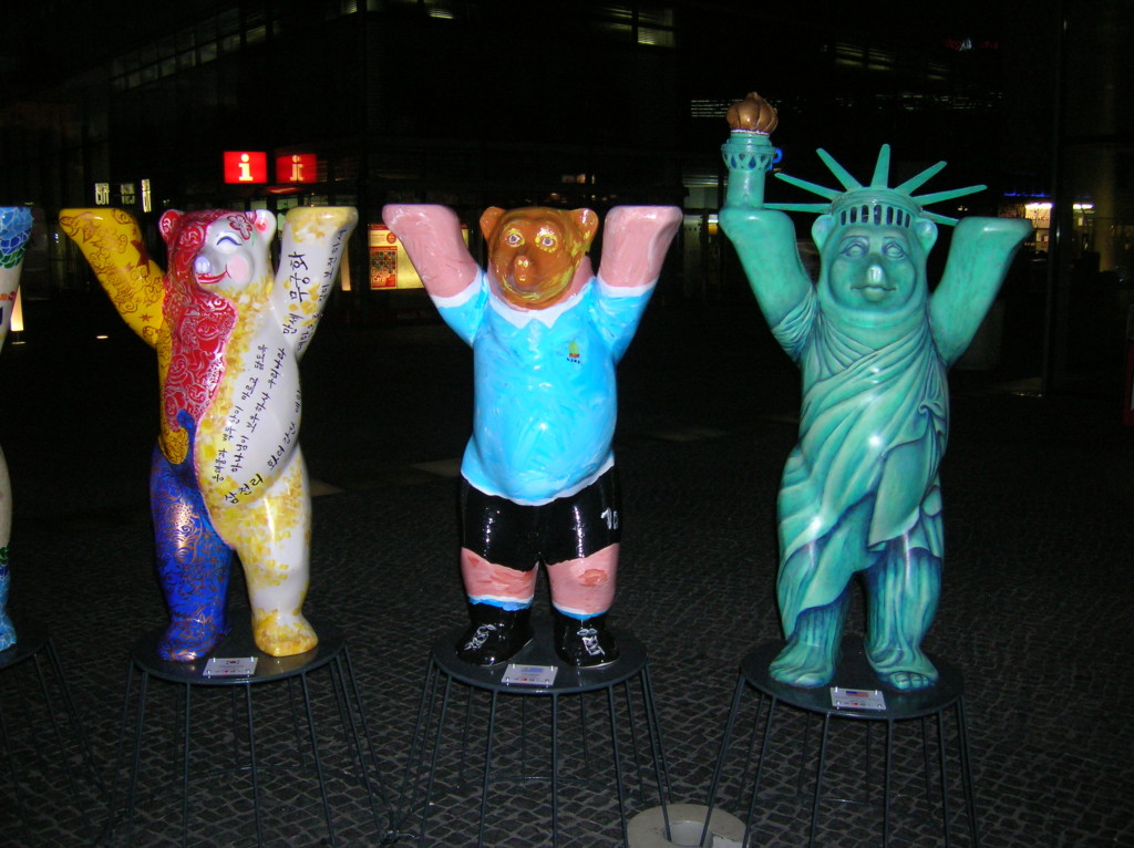 Some mini-bears for the World Cup -- U.S. is on the right