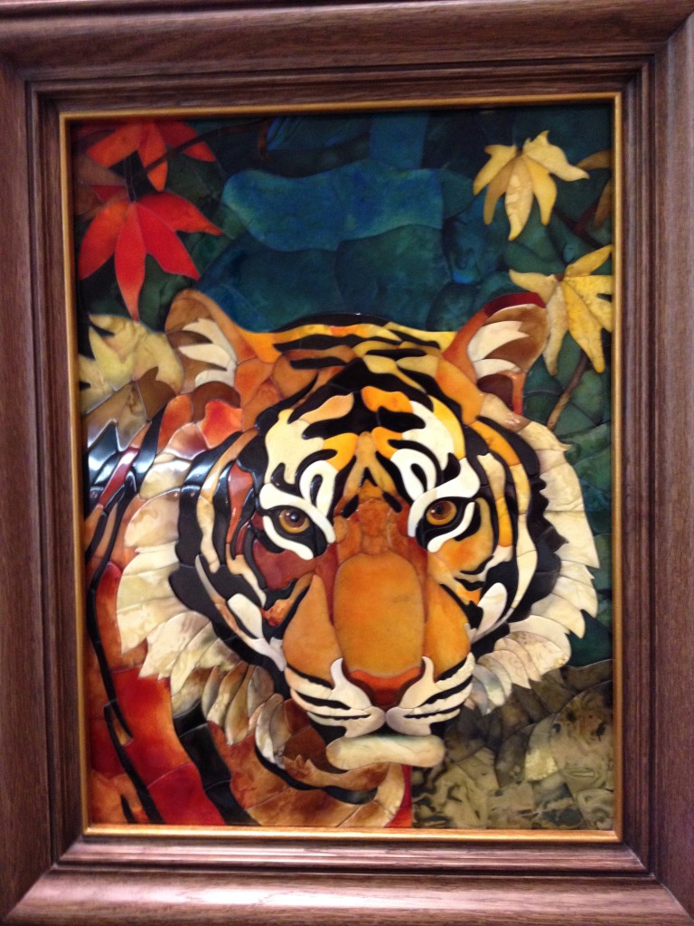 Amber tiger portrait