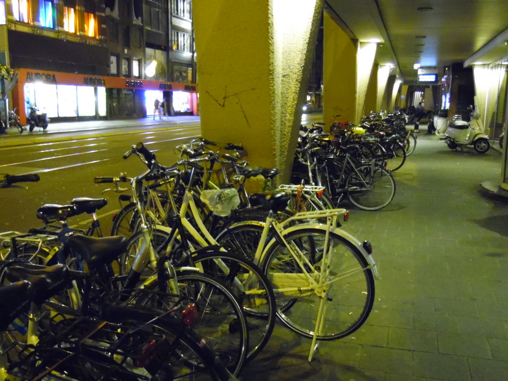 Bikes outside our hotel in Amsterdam