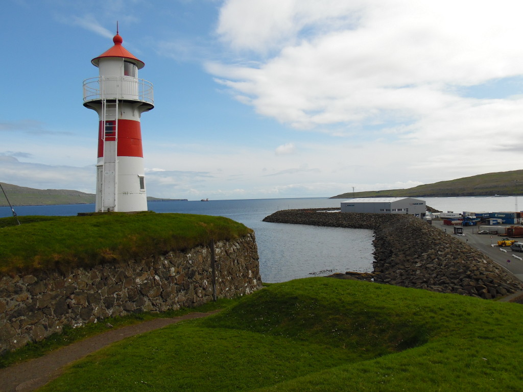 The lighthouse at the entrance to the harbor in Torshavn