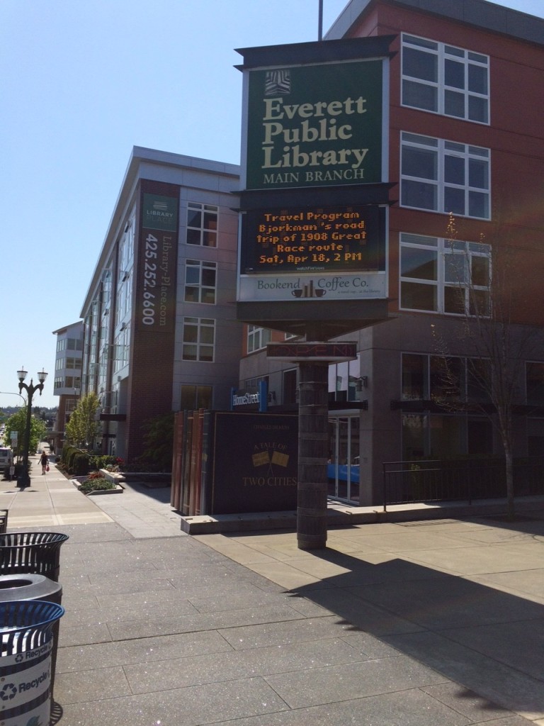 Everett Library Sign
